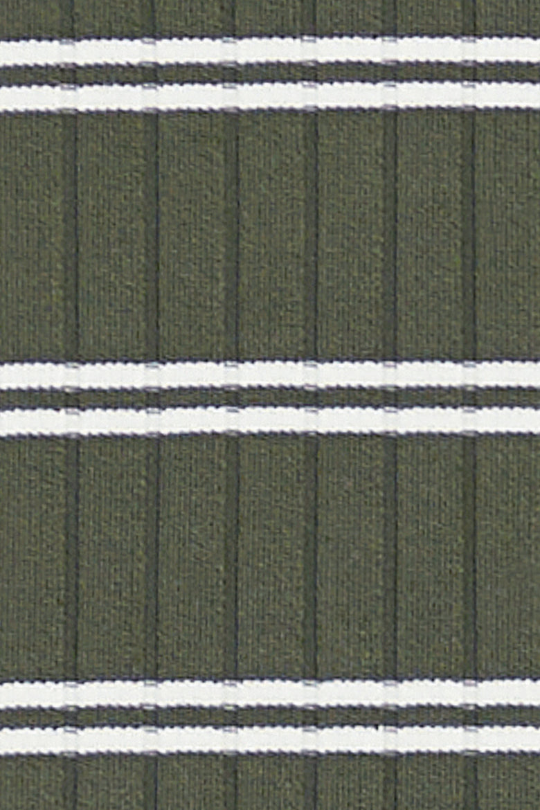 the C bralette in olive and white stripe