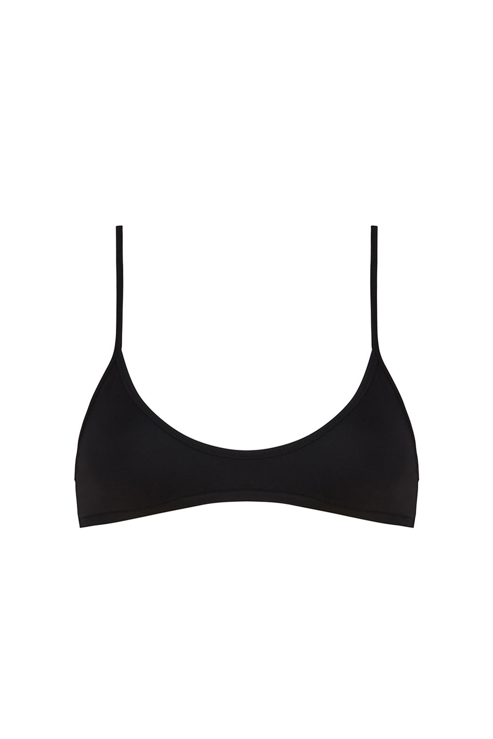 Rio de Sol Bora-Black Bralette: Textured Bi-Material Swimwear Top