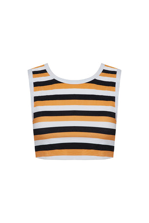 C muscle tee in parasol stripe eco terry