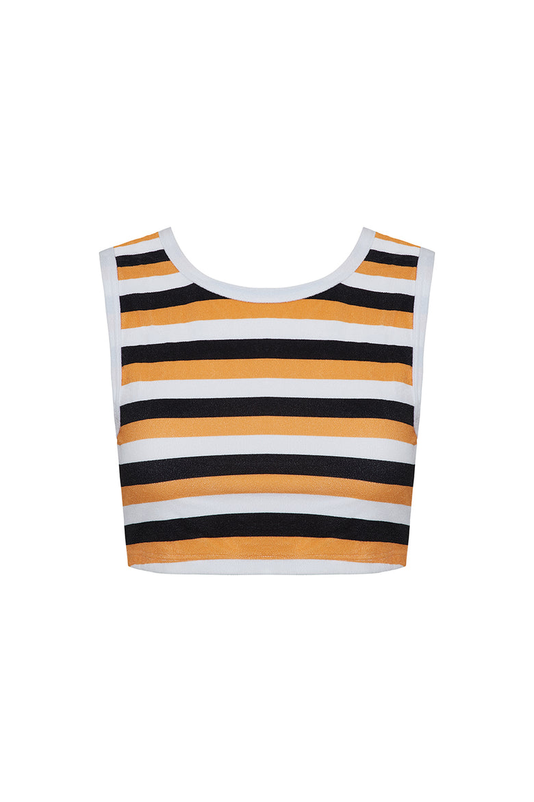 C muscle tee in parasol stripe eco terry