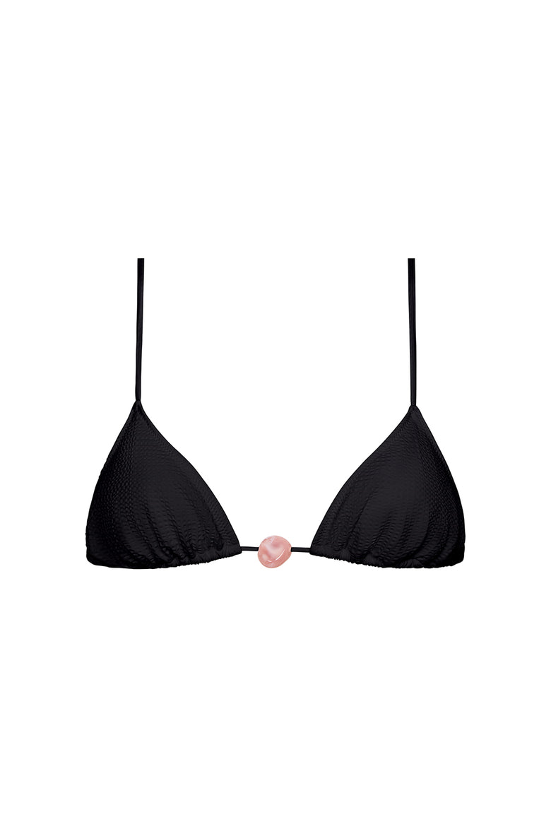 superfine equator top in black seersucker