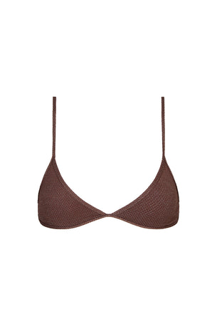 ischia top in coffee lurex