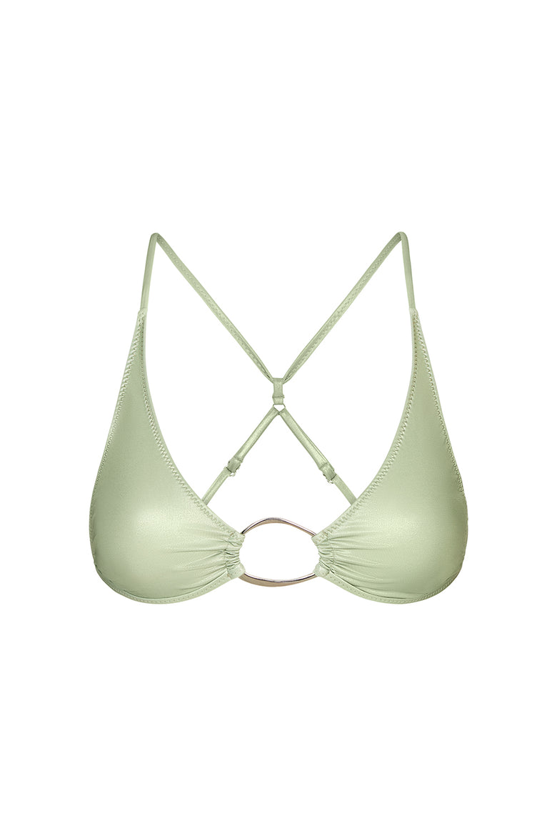 ring universo bralette in pistachio foil
