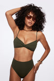 sculpting infinity top in olive compression