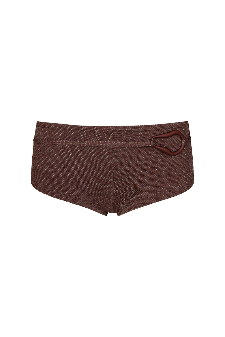 santorini short in coffee lurex