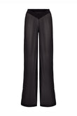 sheer palazzo pant in black