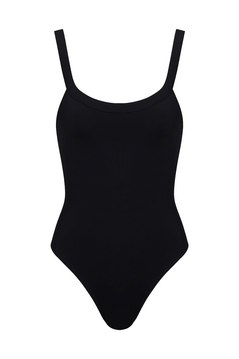 floe one piece in black eco-compression