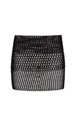 gal crochet mini skirt in black