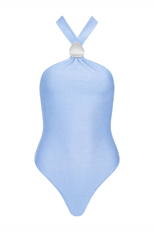 halo one piece in sky lurex