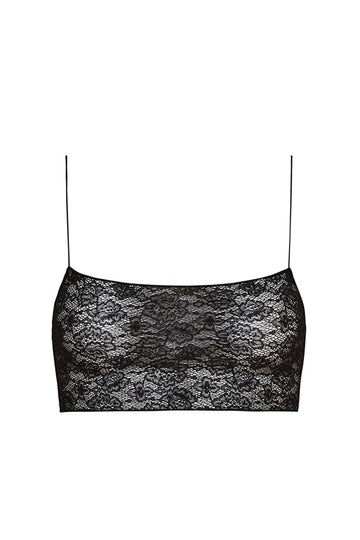 the lace C cami in black
