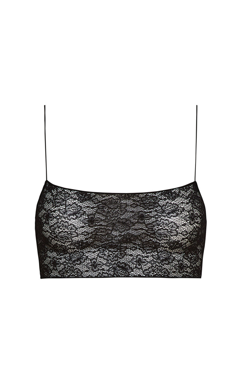 the lace C cami in black