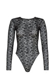 lace odette bodysuit in black