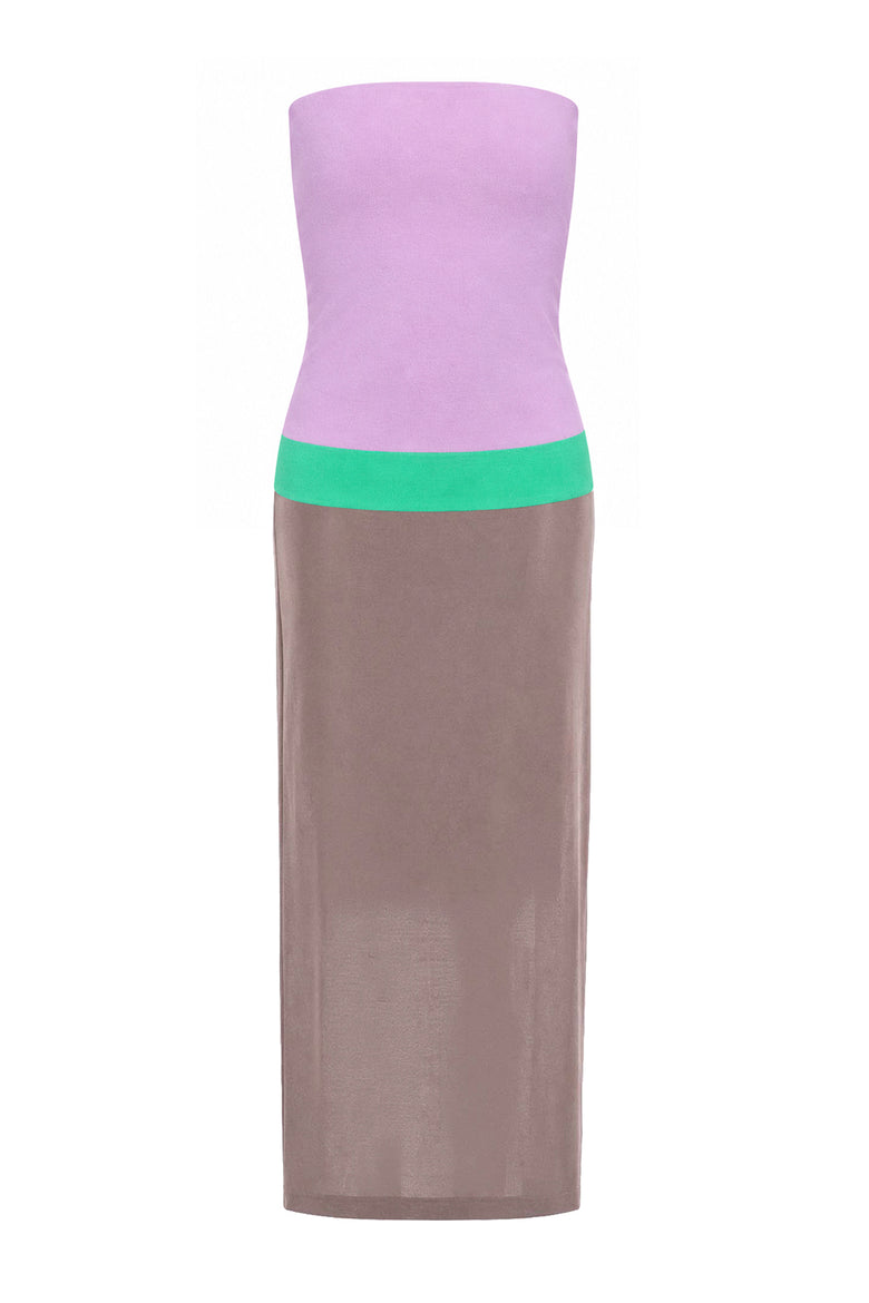 maya dress in colorblock
