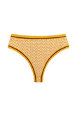 la plage bottom in pink/yellow jacquard