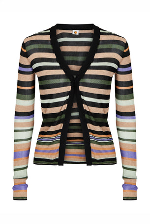 linear cardigan in stripe