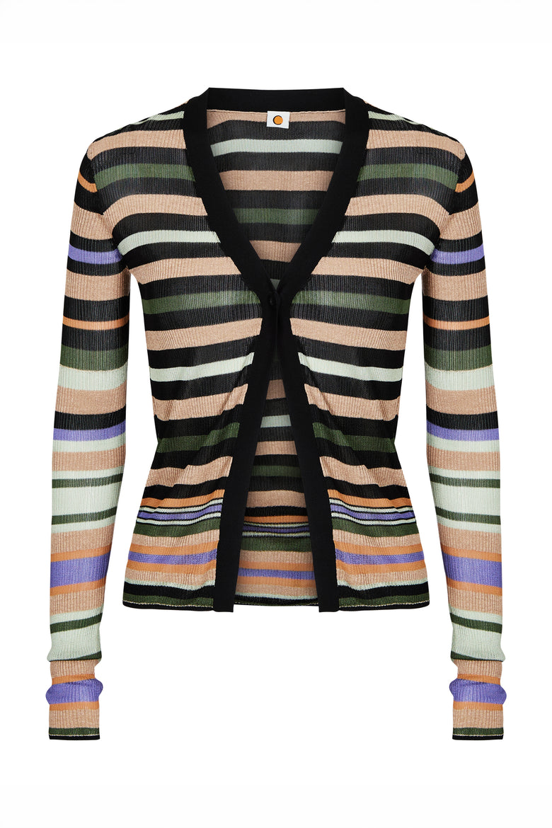 linear cardigan in stripe