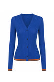 paloma ribbed cardigan in cobalto