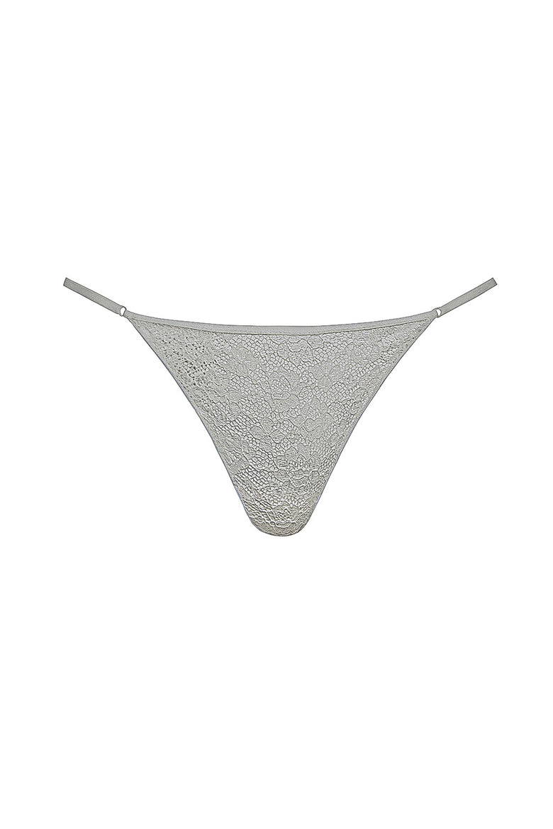 lace luna thong in white